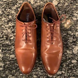 Cole Haan Preston plain toe dress shoes in British Tan, size 13